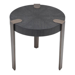 Eichholtz Side Table Oxnard charcoal grey oak veneer