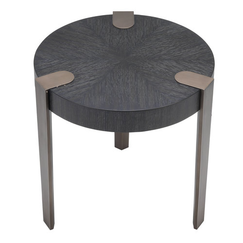 Eichholtz Side Table Oxnard charcoal grey oak veneer