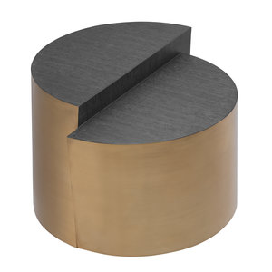 Eichholtz Side Table Riviera charcoal grey oak veneer brushed brass finish