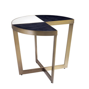 Eichholtz Side Table Turino brushed brass finish black marbl