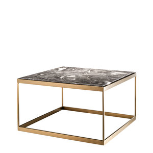 Eichholtz Side Table La Quinta brushed brass finish grey mar