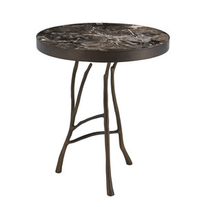 Eichholtz Side Table Veritas bronze finish brown marble