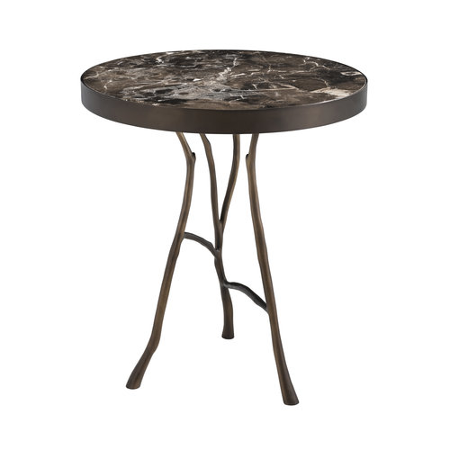 Eichholtz Side Table Veritas bronze finish brown marble