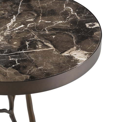 Eichholtz Side Table Veritas bronze finish brown marble