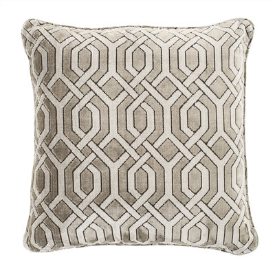 Cushion Trellis grey velvet  60 x 60 cm