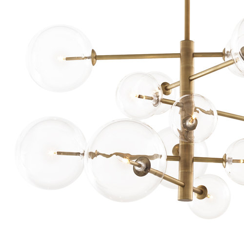 Eichholtz Chandelier Argento S antique brass finish