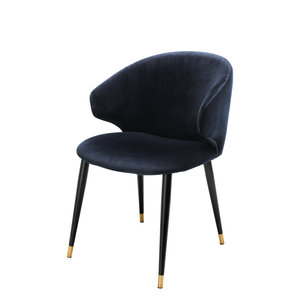 Eichholtz Dining Chair Volante w/arm savona midnight blue