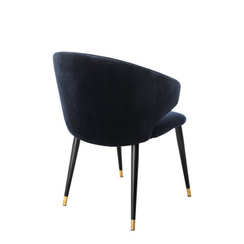 Eichholtz Dining Chair Volante w/arm savona midnight blue