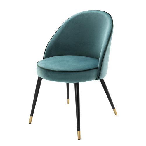 Eichholtz Dining Chair Cooper roche turquoise velvet set of 2