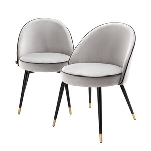Eichholtz Dining Chair Cooper roche light grey velvet set of 2