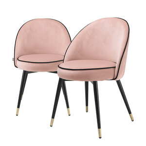 Eichholtz Dining Chair Cooper savona nude velvet set of 2