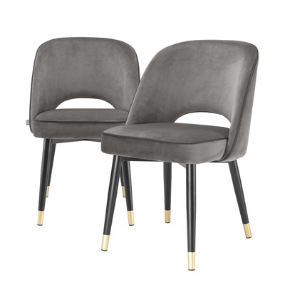 Dining Chair Cliff savona grey velvet set of 2