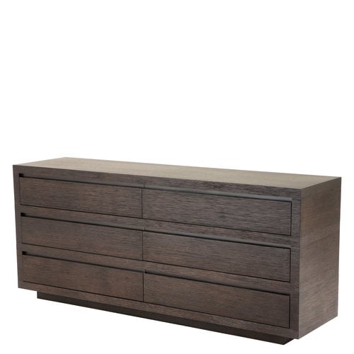 Eichholtz Cabinet Crespi 6 drawer coffee oak veneer