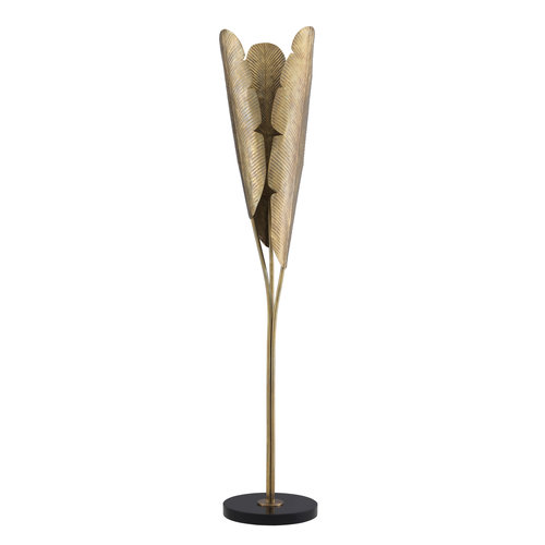 Eichholtz Floor Lamp Plantain vintage brass finish