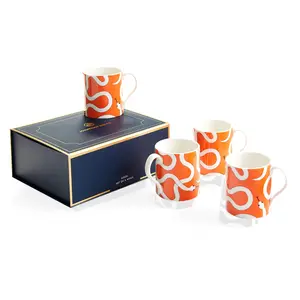 Jonathan Adler EDEN MUGS - SET OF 4 - ORANGE