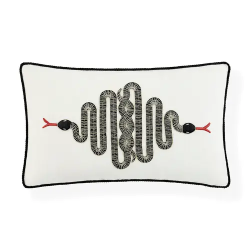 Jonathan Adler KIT UK/EU SNAKE EMBROIDERED PILLOW