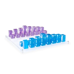 Jonathan Adler Acrylic Chess Set - Blue/purple