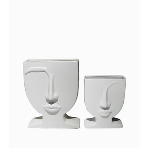 HOF House of Furniture Vase face white M