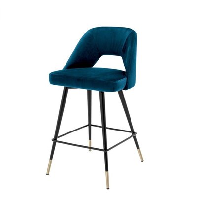 Counter Stool Avorio roche blue velvet