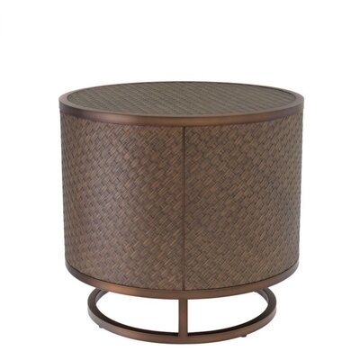 Side Table Napa Valley woven oak veneer