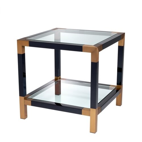 Eichholtz Side Table Royalton black brushed brass finish