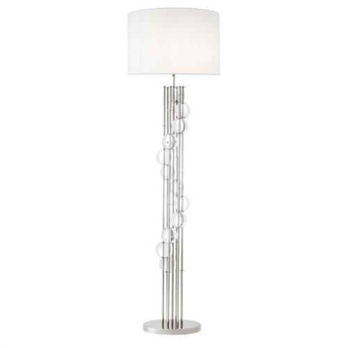 Eichholtz Floor Lamp Lorenzo nickel finish incl white shade