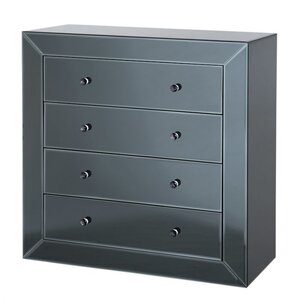 Eichholtz Chest Brera black mirror glass 4 drawer