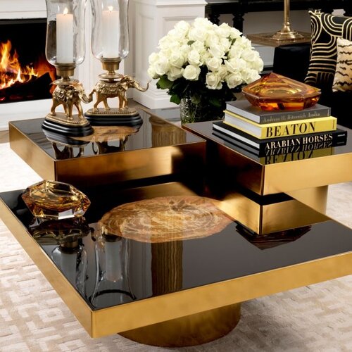 Eichholtz Side Table Villièrs matte gold finish