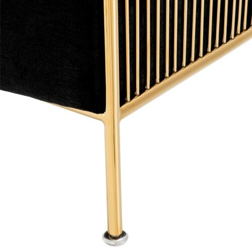 Eichholtz Chair Knox gold finish black velvet