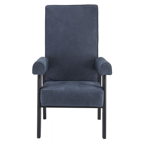 Eichholtz Chair Milo high black oak blue nubuck