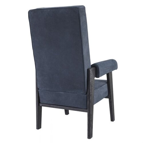 Eichholtz Chair Milo high black oak blue nubuck