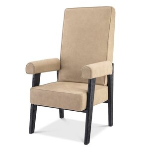 Eichholtz Chair Milo high black oak beige nubuck