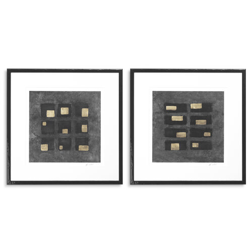 Eichholtz Print Black Squares by Michael Willett set of 2 Eichholtz Print Black Squares by Michael Willett set of 2