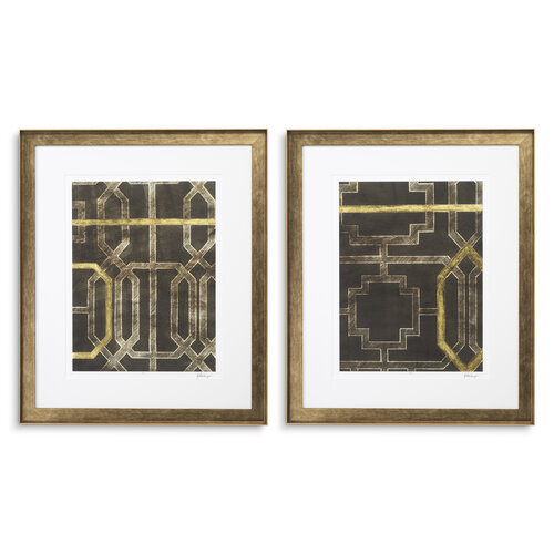 Eichholtz Print Trellis Pattern by Ethan Harper II set of 2 Eichholtz Print Trellis Pattern by Ethan Harper II set of 2
