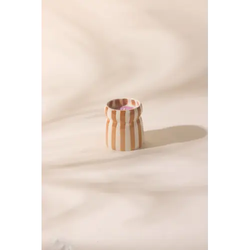 HOF House of Furniture Cabana Rust Striped Ceramic Candle - Sienna Sunset HOF House of Furniture Cabana Rust Striped Ceramic Candle - Sienna Sunset