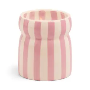 HOF House of Furniture Cabana Lavender Striped Ceramic Candle - Grecian Sand HOF House of Furniture Cabana Lavender Striped Ceramic Candle - Grecian Sand