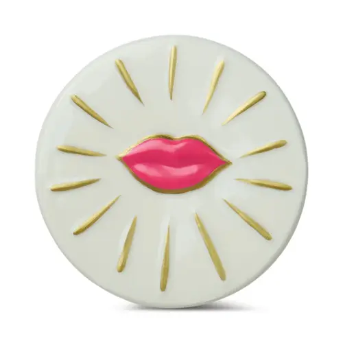 HOF House of Furniture Charmed 8oz/226g Pink Glass Candle with Lips Lid - Smoked Cherry