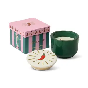 HOF House of Furniture Charmed 8oz/226g Green Glass Candle with Chili Lid - Chili Pepper & Mango