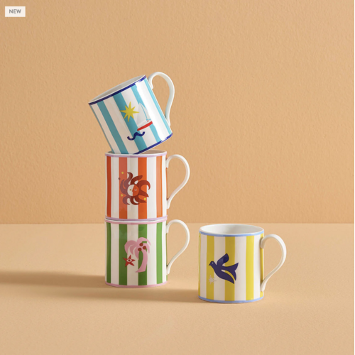 Jonathan Adler TABLETOP MUGS PLAYA- SET OF 4