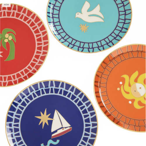 Jonathan Adler TABLETOP SMALL PLATES PLAYA- SET OF 4
