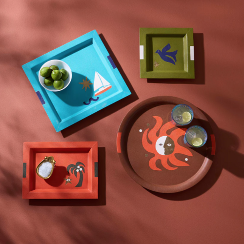 Jonathan Adler Playa Leather Sun Tray