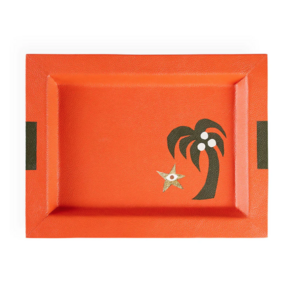 Jonathan Adler Playa Leather Palm Tree Tray