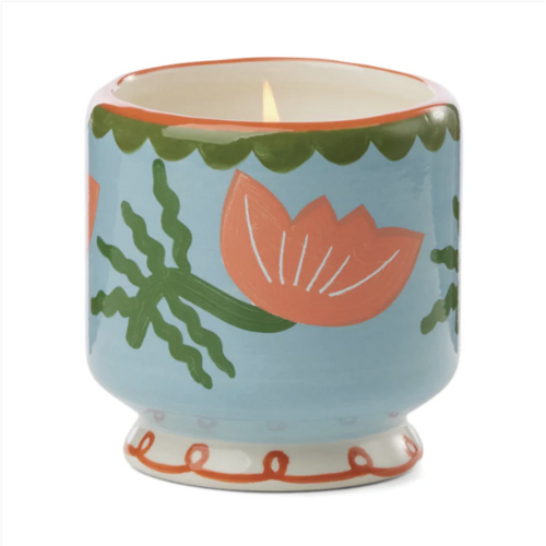 HOF House of Furniture Adopo 8 oz./226g Flower Ceramic Candle - Cactus Flower