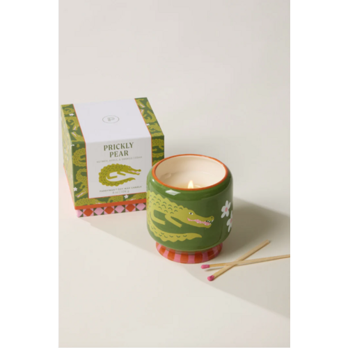HOF House of Furniture A Dopo 8oz/226g Crocodile Ceramic Candle - Prickly Pear