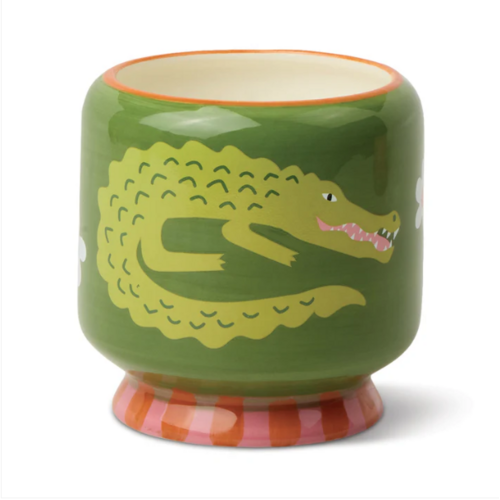 HOF House of Furniture A Dopo 8oz/226g Crocodile Ceramic Candle - Prickly Pear