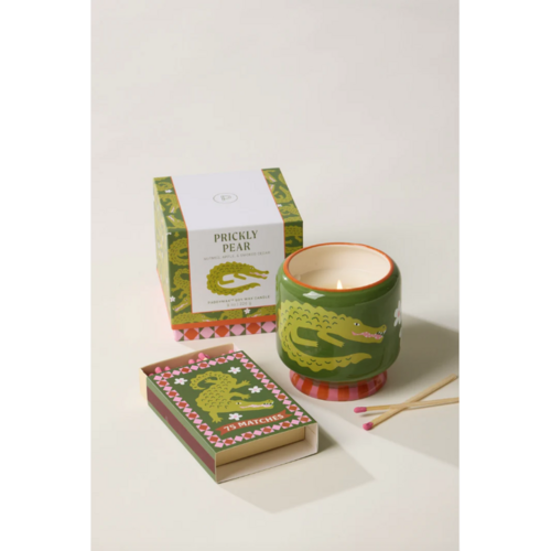 HOF House of Furniture A Dopo 8oz/226g Crocodile Ceramic Candle - Prickly Pear