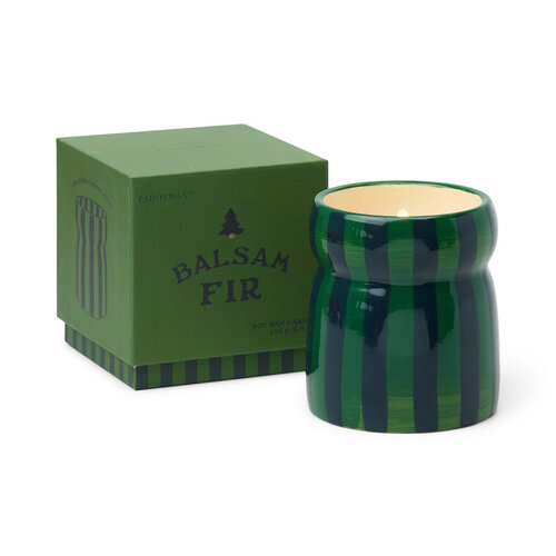 HOF House of Furniture Cabana 6.5oz/184g Green/Navy Striped Ceramic Candle - Balsam Fir HOF House of Furniture Cabana 6.5oz/184g Green/Navy Striped Ceramic Candle - Balsam Fir