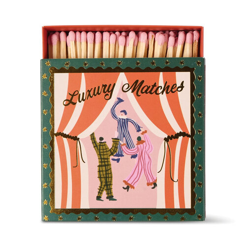 HOF House of Furniture Square Boxed Matches (125 pcs) - Dancing Jesters