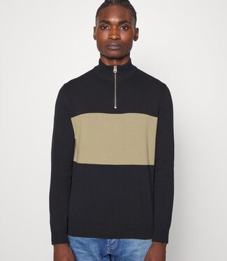 Only & Sons ONSALEX Stripe Half ZIP Knit (187197 Dark Navy)