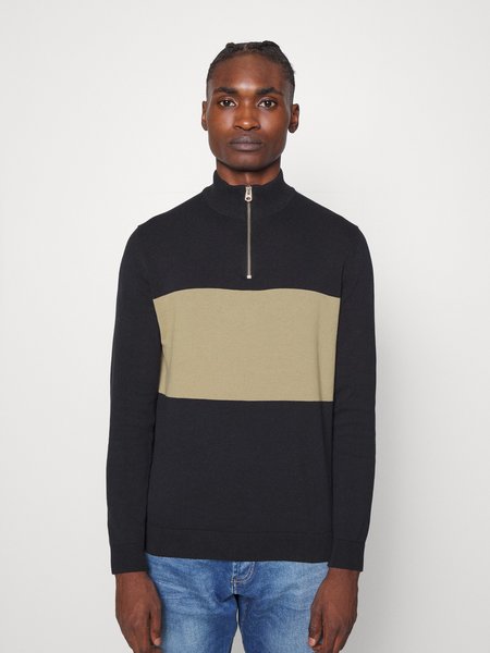 Only & Sons ONSALEX Stripe Half ZIP Knit (187197 Dark Navy)